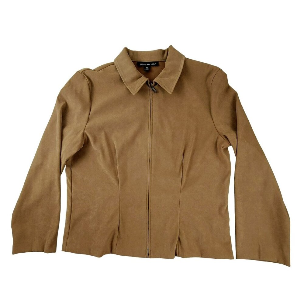 Briggs of New York Jacket Womens Tailored Suede Look Dressy Size 12 JH1573